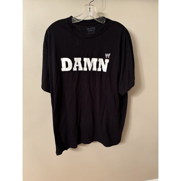 RON SIMMONS DAMN T SHIRT  WWE WRESTLING BLACK SCREEN PRINTED SIZE XL - Picture 1 of 2